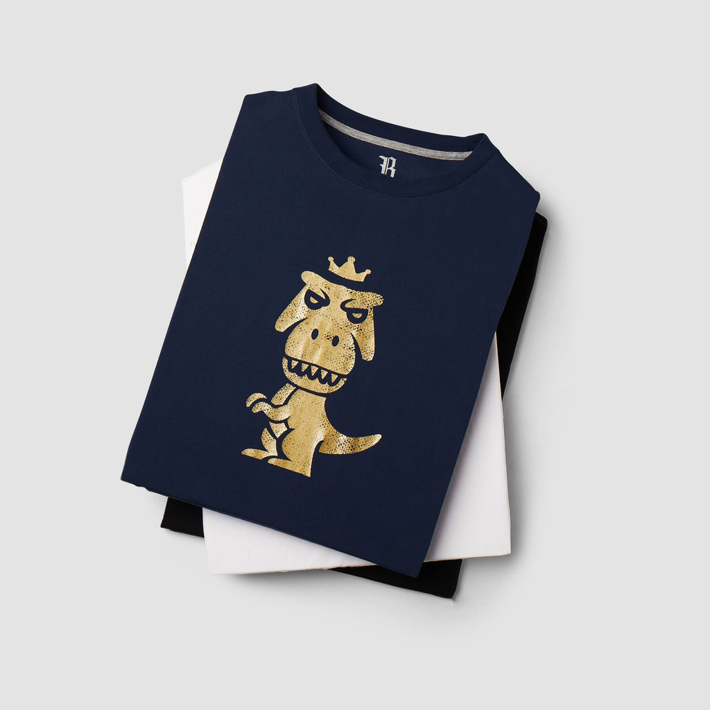 T-Rex Aurum Pima Cotton T-Shirt | Limited Edition Vintage Gold Graphic