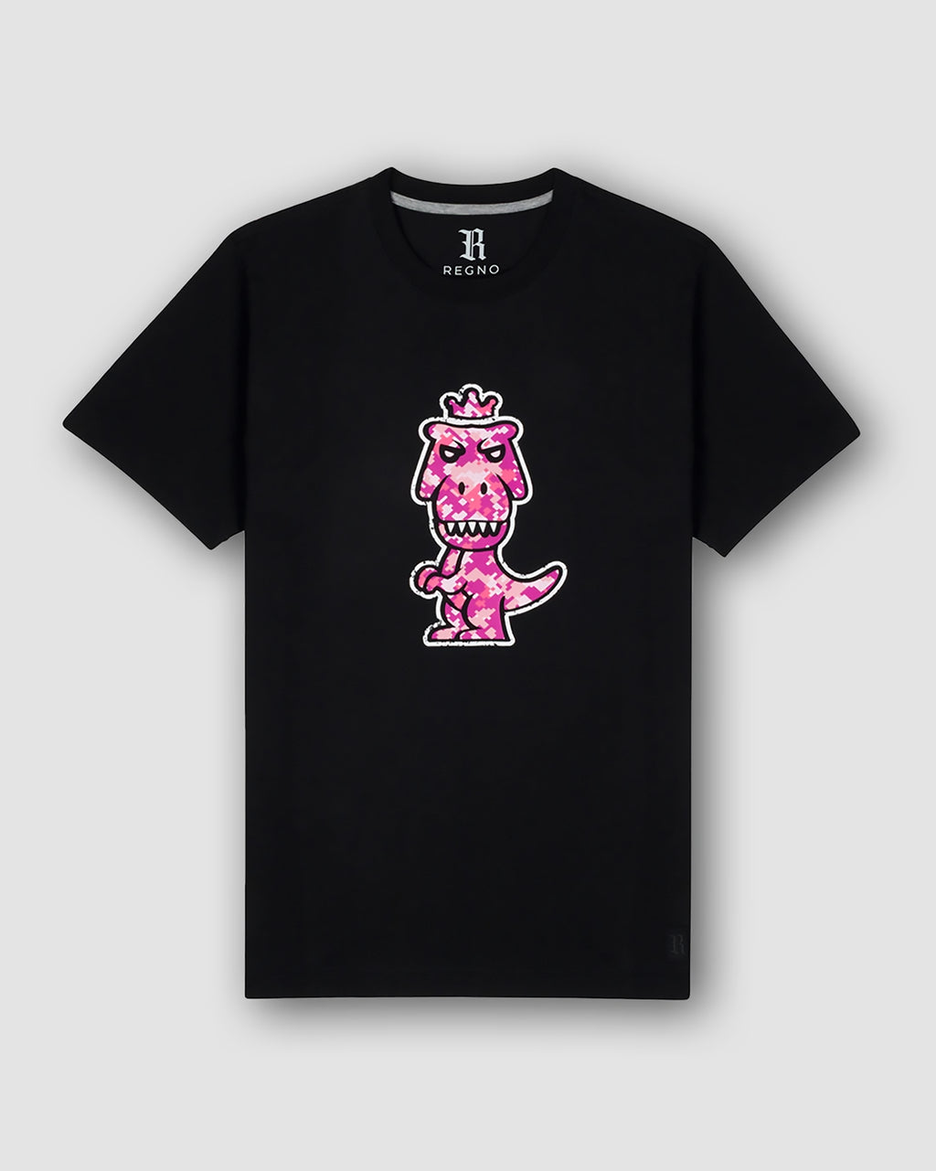 T-Rex Rubesco Pima Cotton T-Shirt | Limited Edition Pink Pixel Arcade Graphic