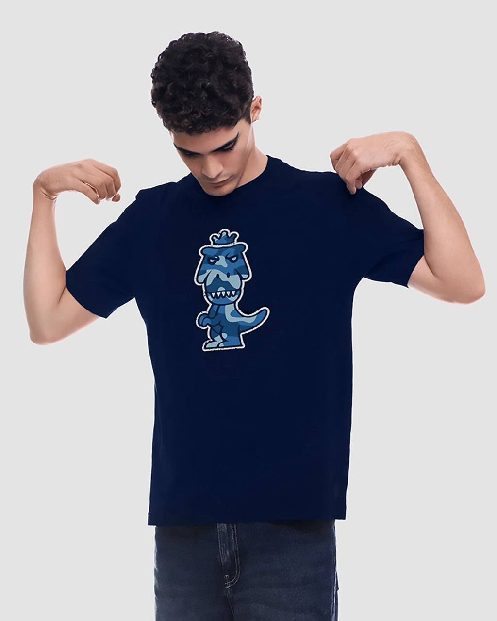 T-Rex Aeris Pima Cotton T-Shirt | Limited Edition Luxury Blue Camo