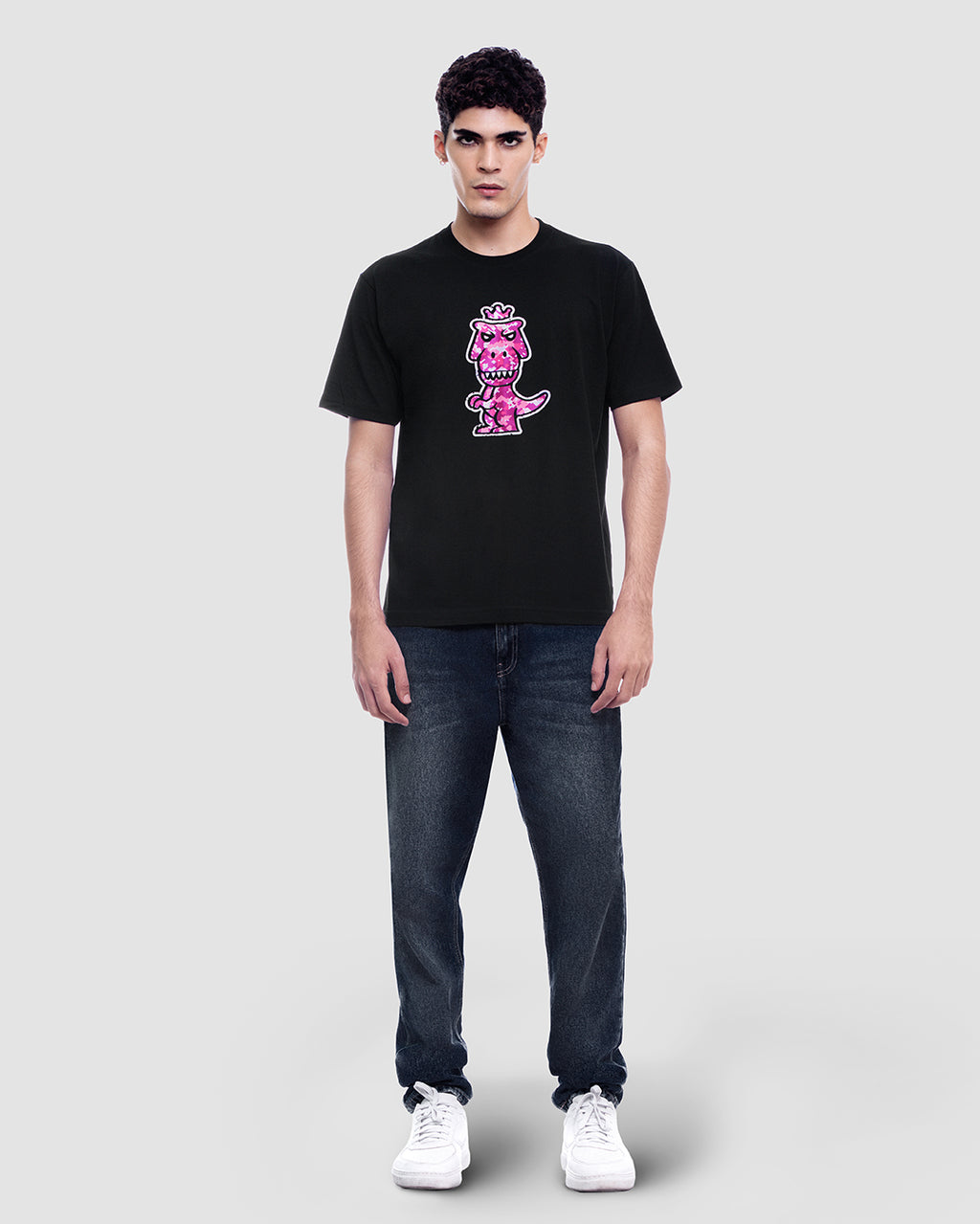 T-Rex Rubesco Pima Cotton T-Shirt | Limited Edition Pink Pixel Arcade Graphic